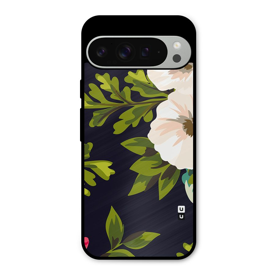 Floral Leaves Metal Back Case for Google Pixel 9 Pro XL
