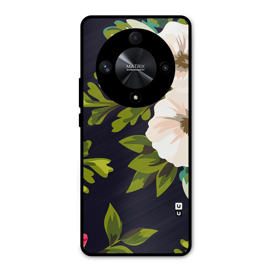 Floral Leaves Metal Back Case for Honor X9b