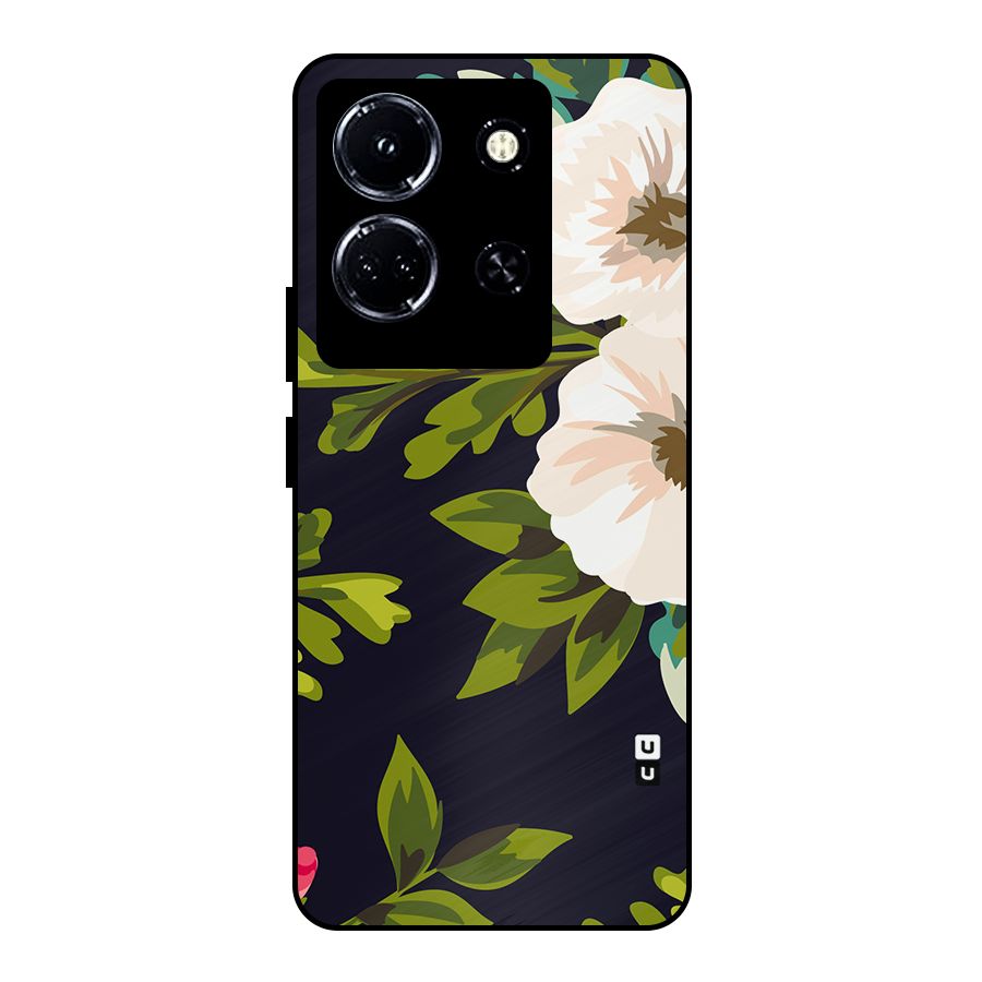 Floral Leaves Metal Back Case for Infinix Note 30 5G