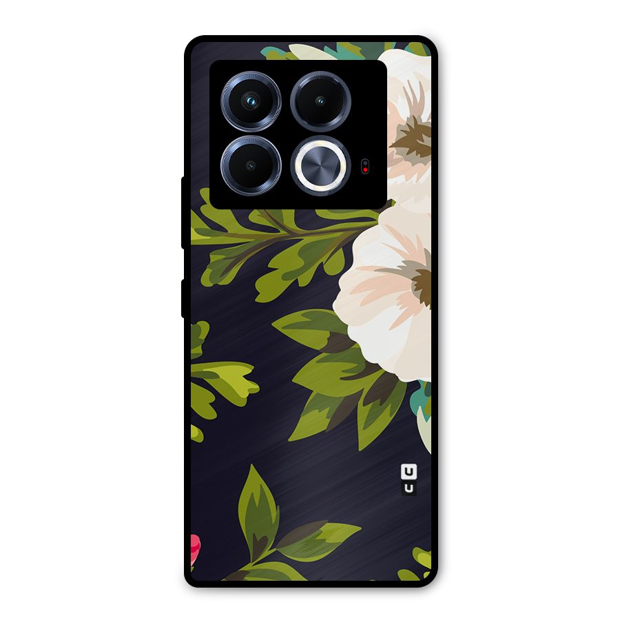 Floral Leaves Metal Back Case for Infinix Note 40 5G