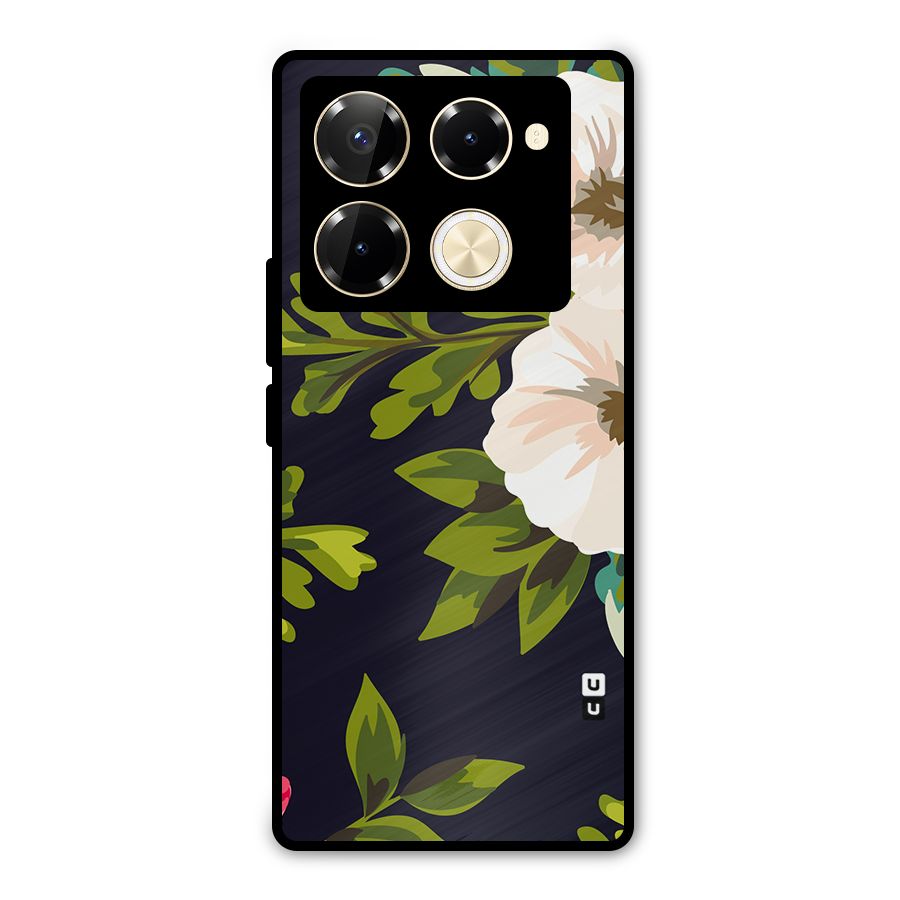 Floral Leaves Metal Back Case for Infinix Note 40 Pro Plus