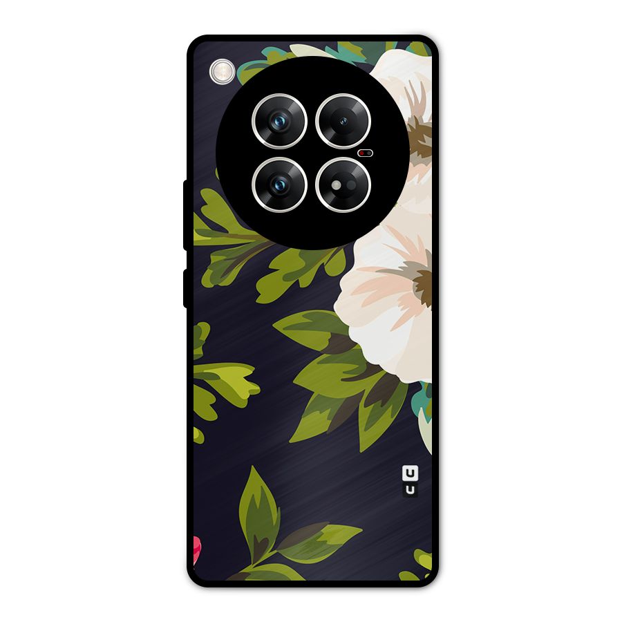 Floral Leaves Metal Back Case for Infinix Zero 40 5G