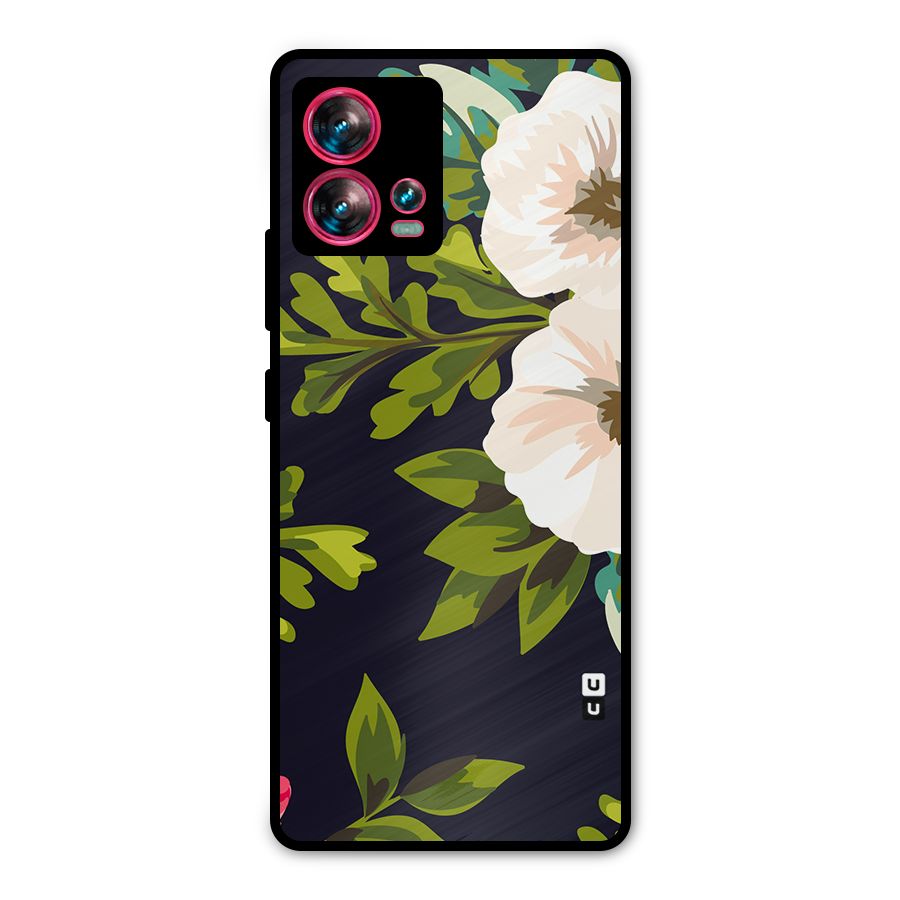 Floral Leaves Metal Back Case for Motorola Edge 30 Fusion