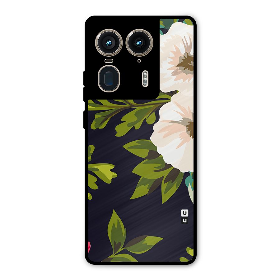 Floral Leaves Metal Back Case for Motorola Edge 50 Ultra