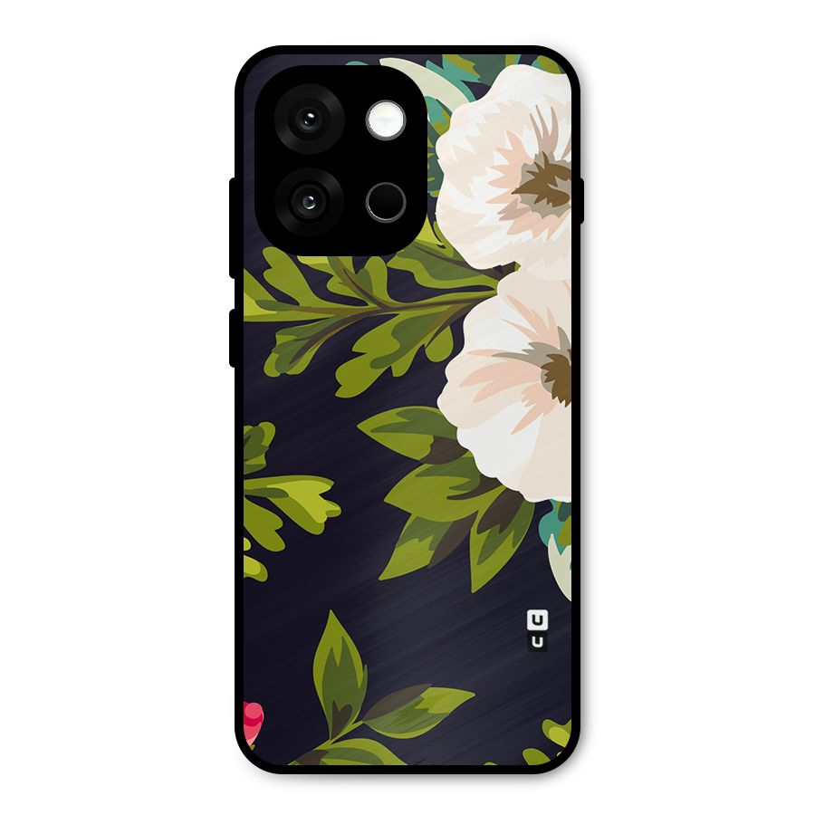 Floral Leaves Metal Back Case for OnePlus 13s