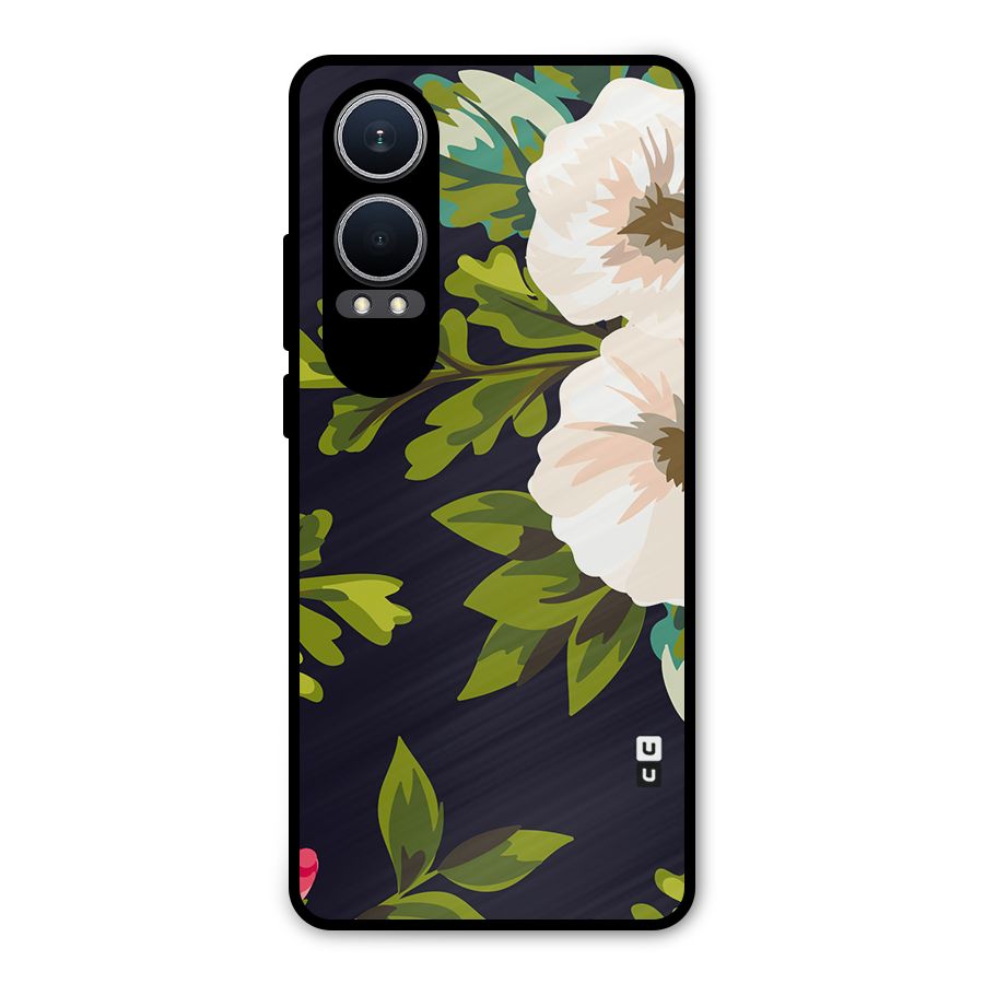 Floral Leaves Metal Back Case for OnePlus Nord CE4 Lite