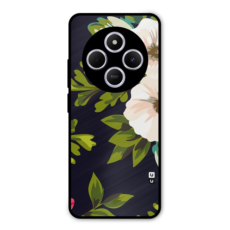 Floral Leaves Metal Back Case for Poco C75 5G
