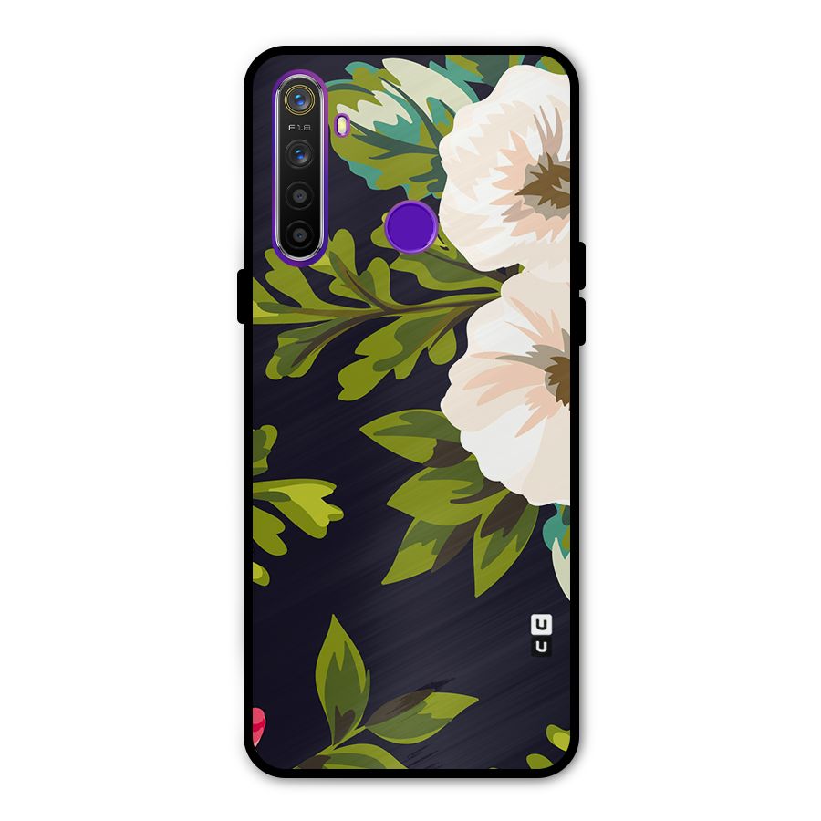 Floral Leaves Metal Back Case for Realme 5