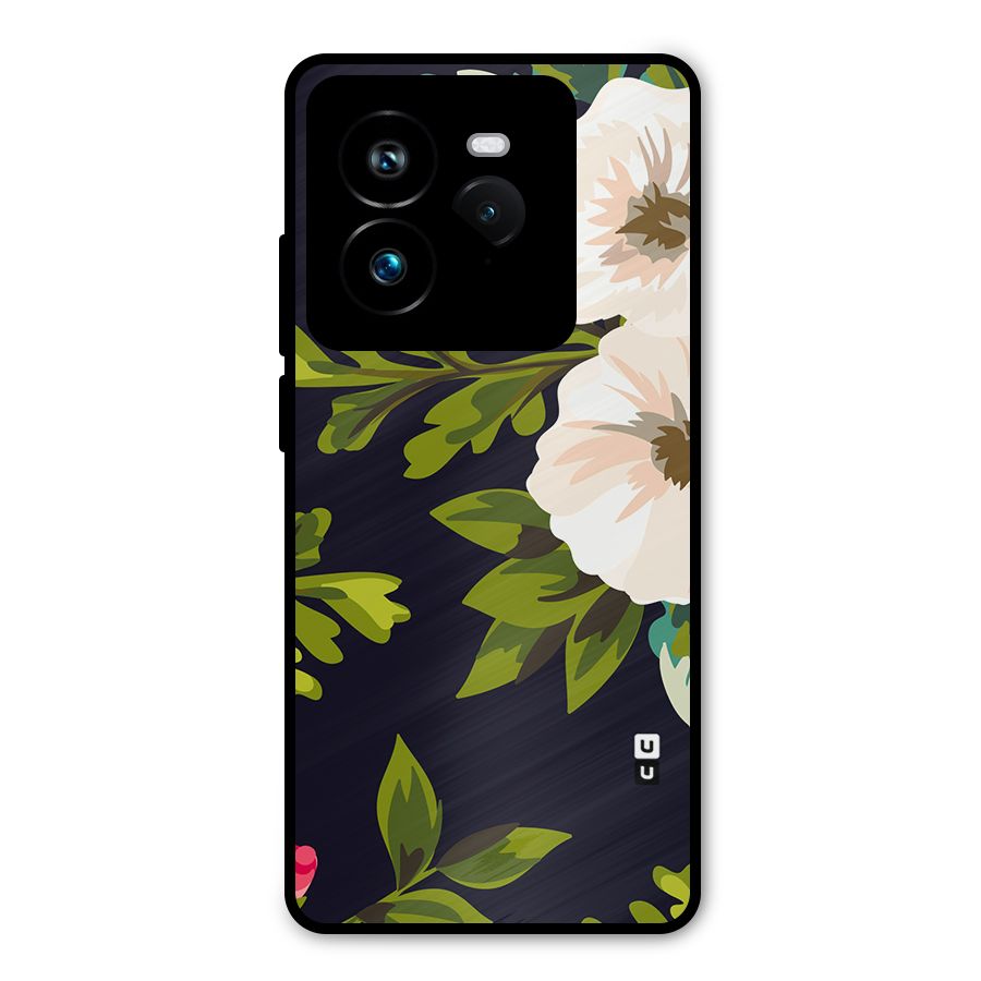 Floral Leaves Metal Back Case for Realme GT 7 Pro