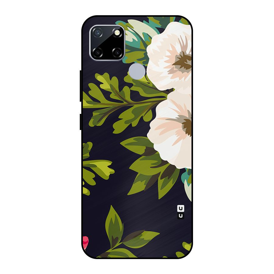 Floral Leaves Metal Back Case for Realme Narzo 20