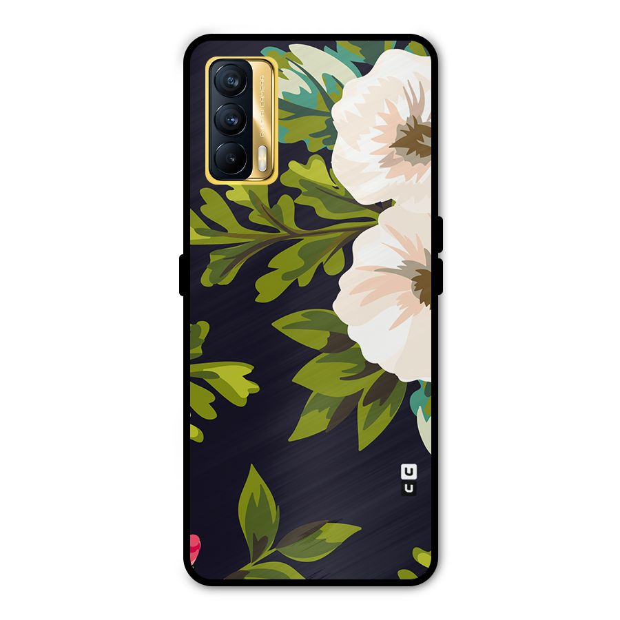Floral Leaves Metal Back Case for Realme X7