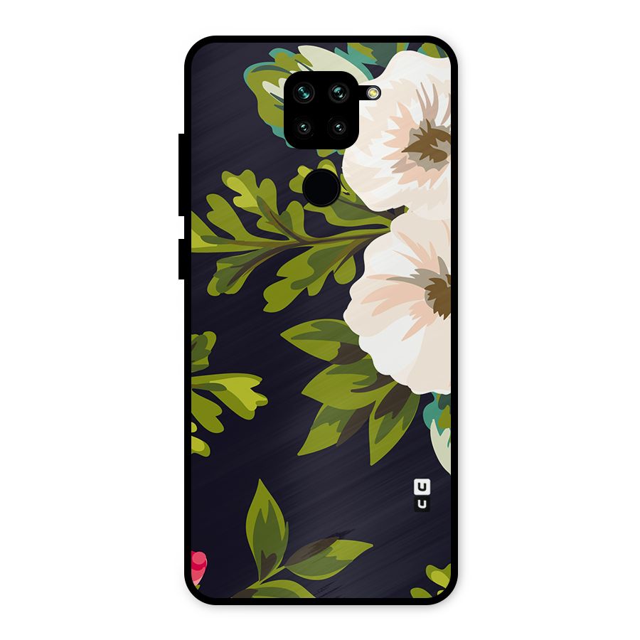 Floral Leaves Metal Back Case for Redmi Note 9