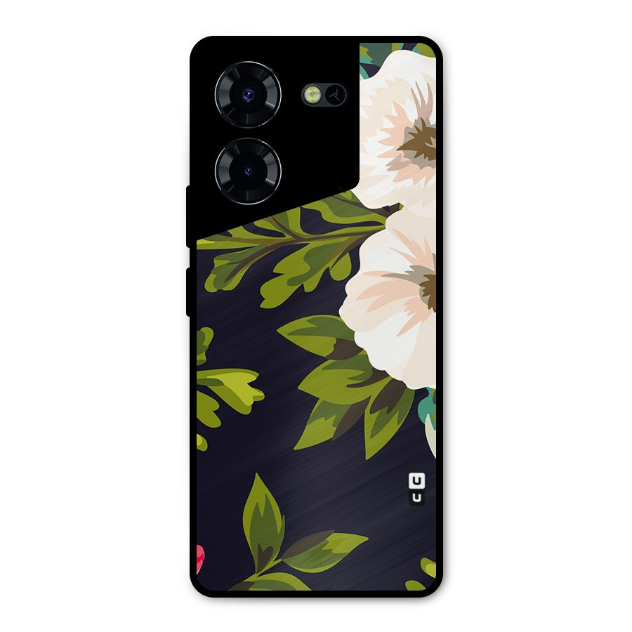 Floral Leaves Metal Back Case for Tecno Pova 5 Pro 5G