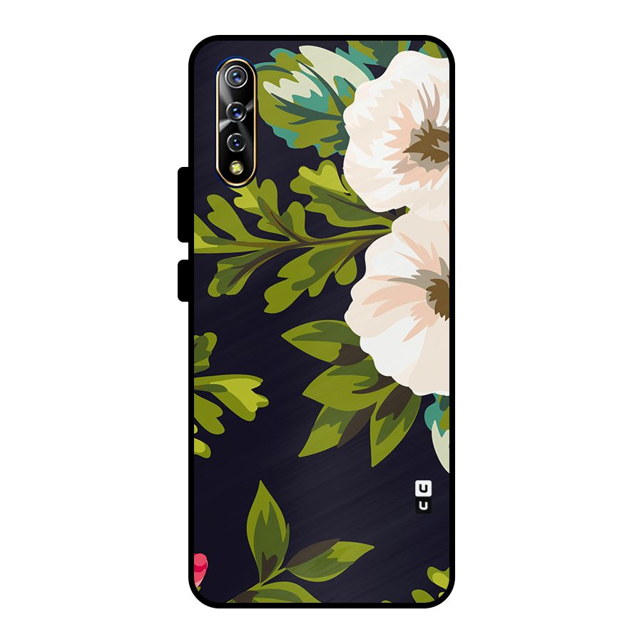 Floral Leaves Metal Back Case for Vivo S1