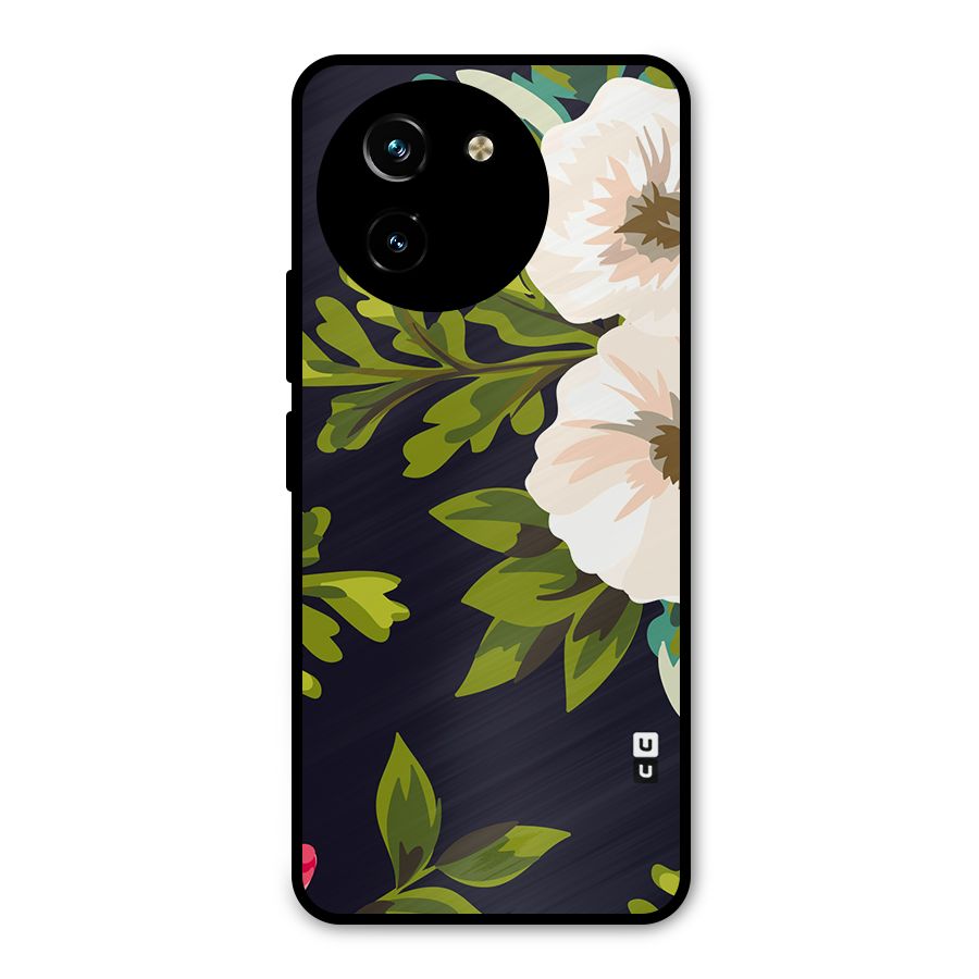 Floral Leaves Metal Back Case for Vivo T3x