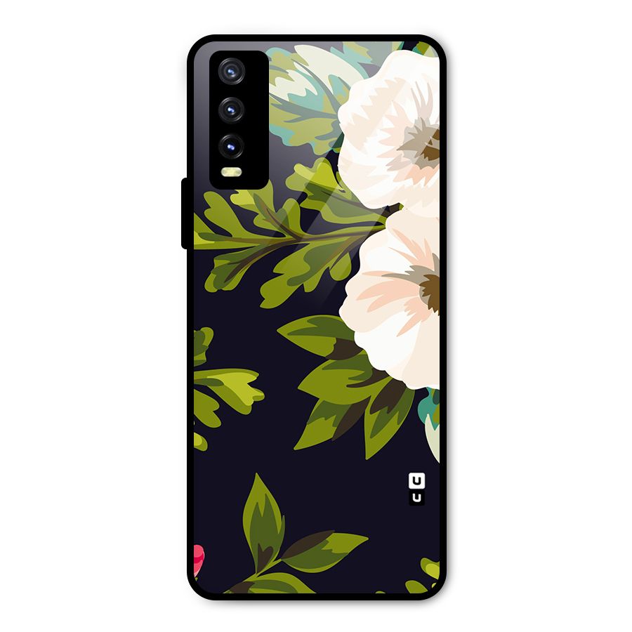 Floral Leaves Metal Back Case for Vivo Y20