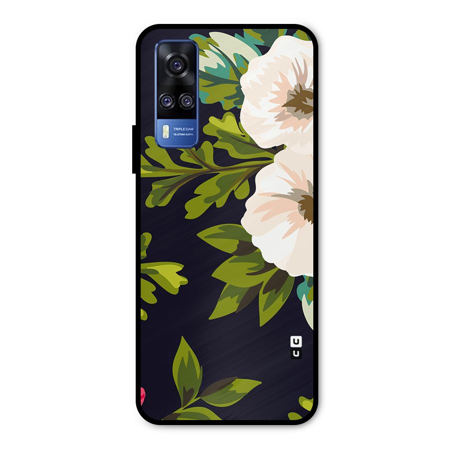 Floral Leaves Metal Back Case for Vivo Y31