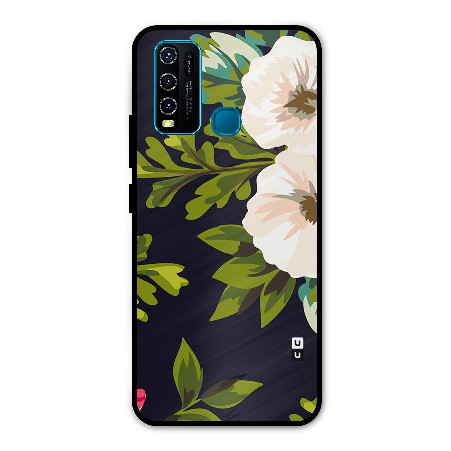 Floral Leaves Metal Back Case for Vivo Y50