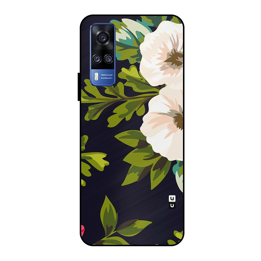 Floral Leaves Metal Back Case for Vivo Y51