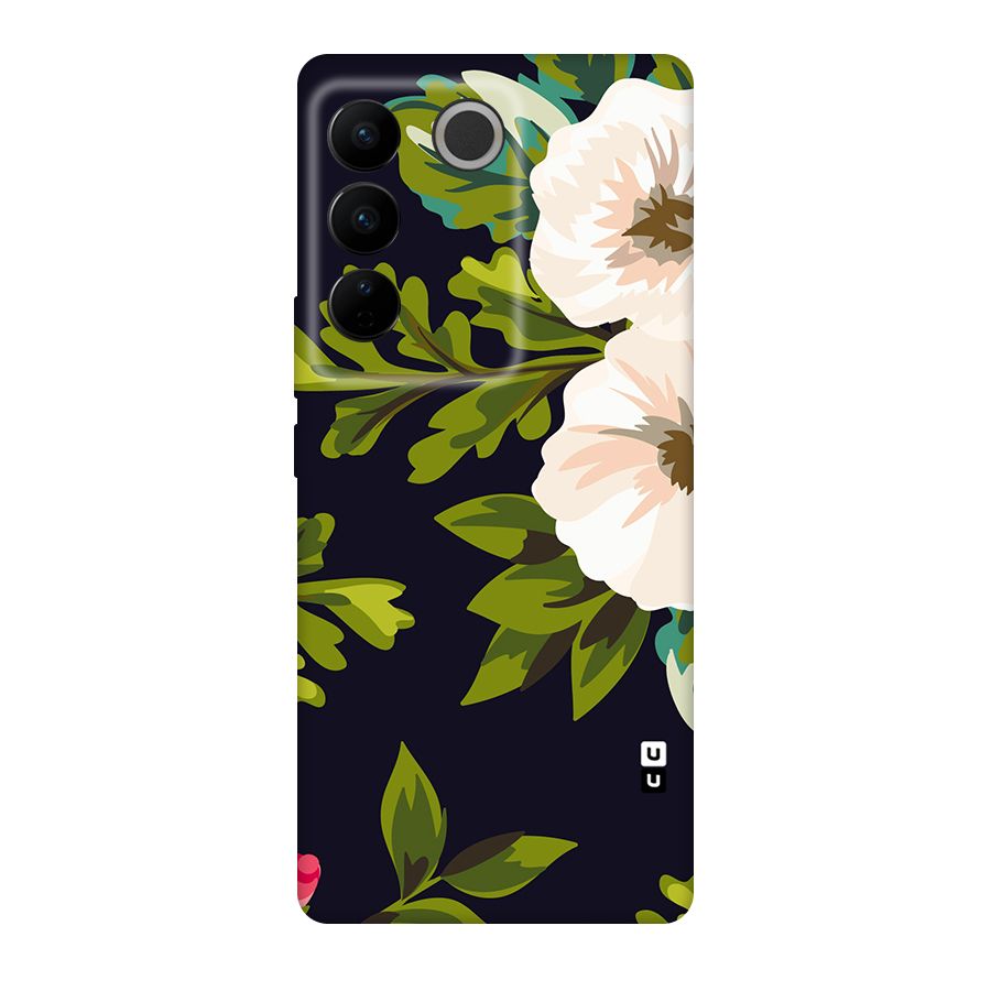 Floral Leaves Original Polycarbonate Back Case for Vivo V27