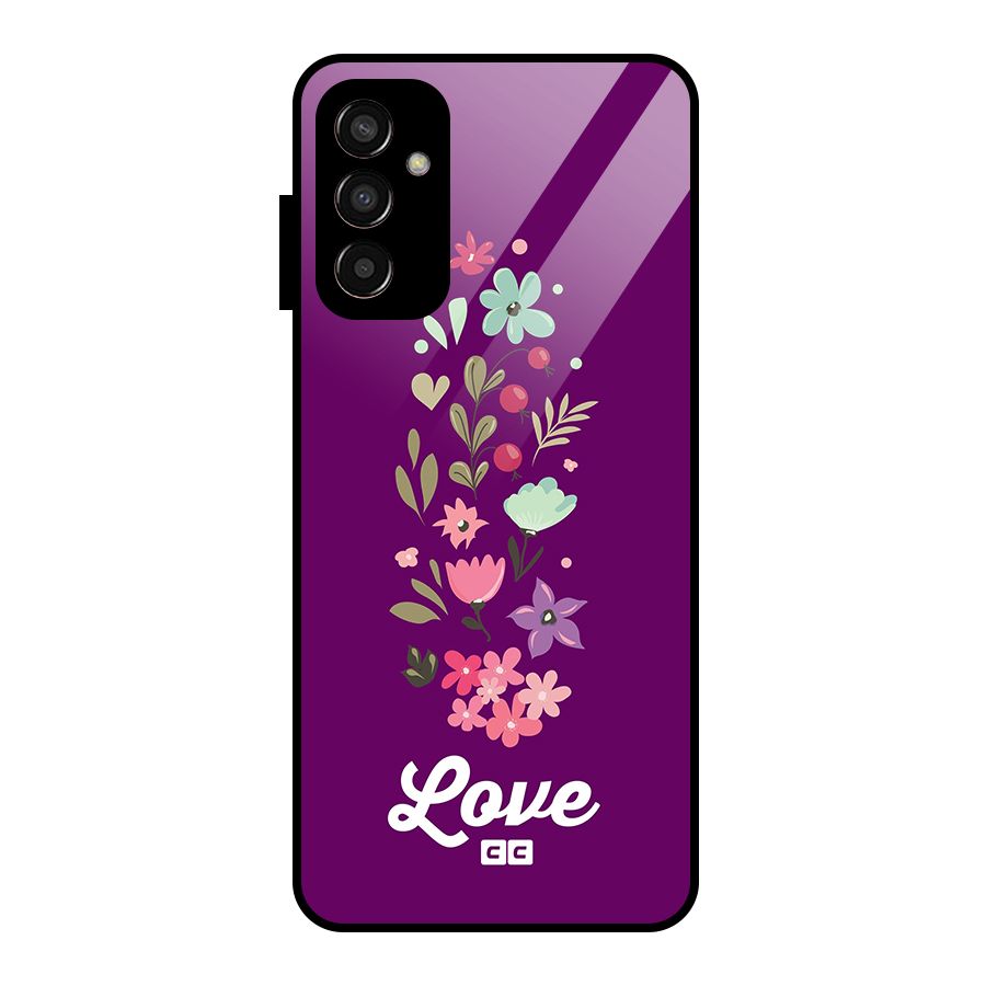 Floral Love Glass Back Case for Galaxy F13