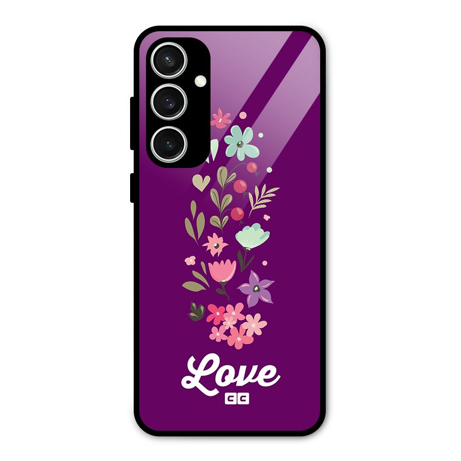 Floral Love Glass Back Case for Galaxy S23 FE