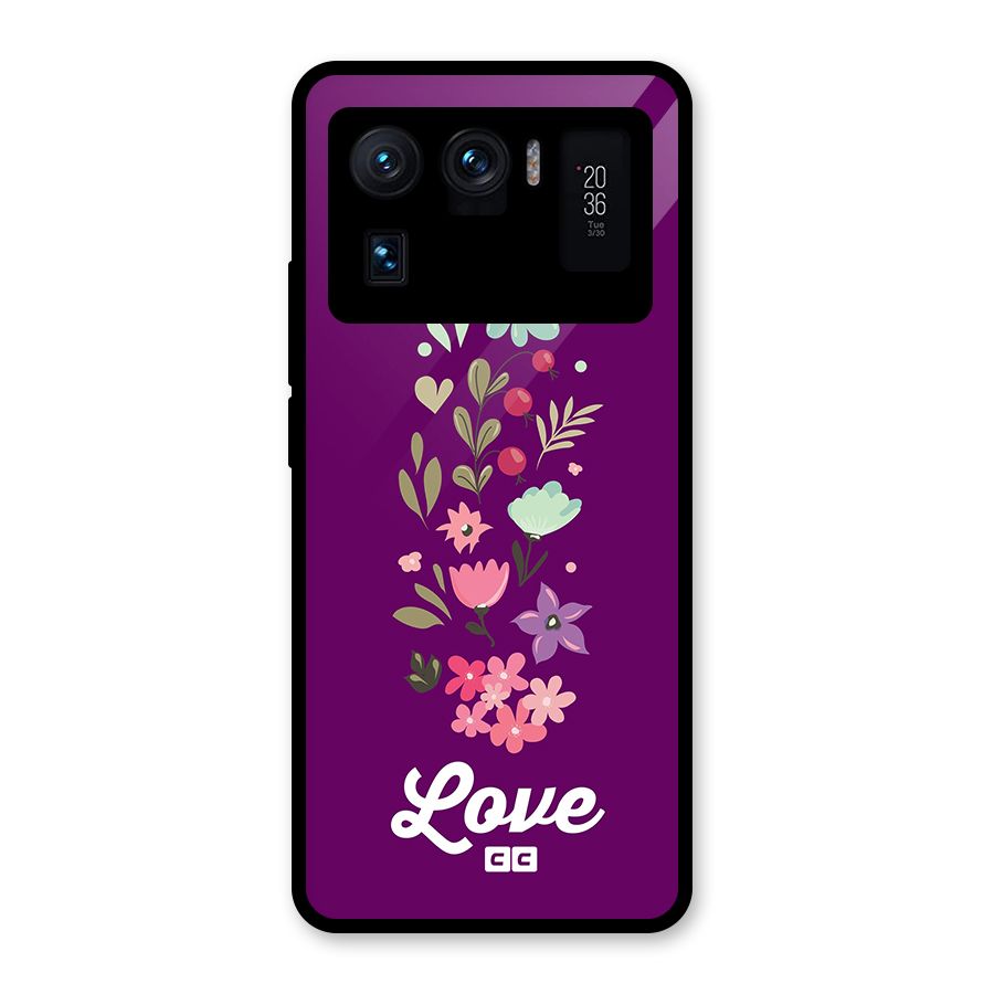 Floral Love Glass Back Case for Mi 11 Ultra