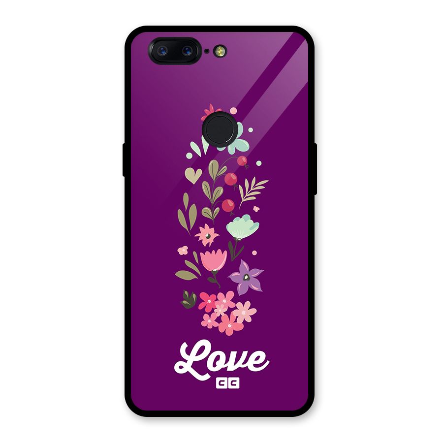 Floral Love Glass Back Case for OnePlus 5T