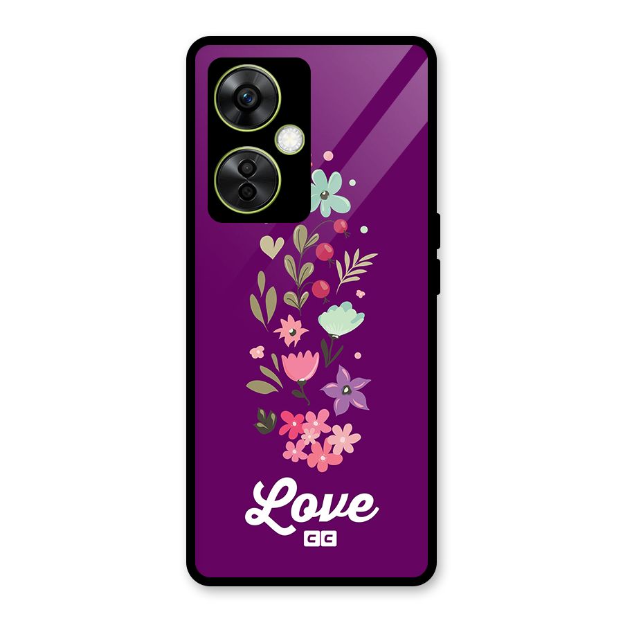 Floral Love Glass Back Case for OnePlus Nord CE 3 Lite