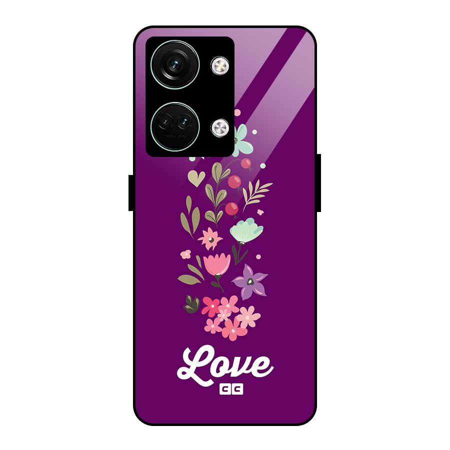 Floral Love Glass Back Case for Oneplus Nord 3