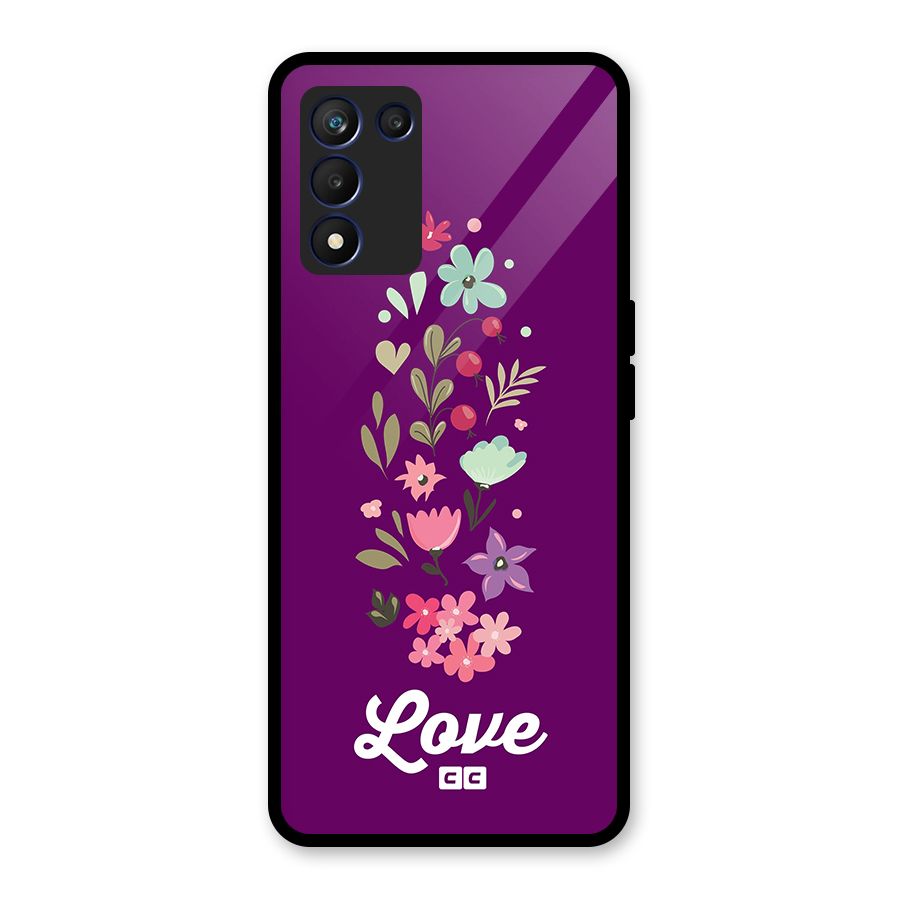 Floral Love Glass Back Case for Realme 9 5G Speed