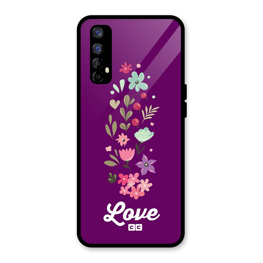 Floral Love Glass Back Case for Realme Narzo 20 Pro