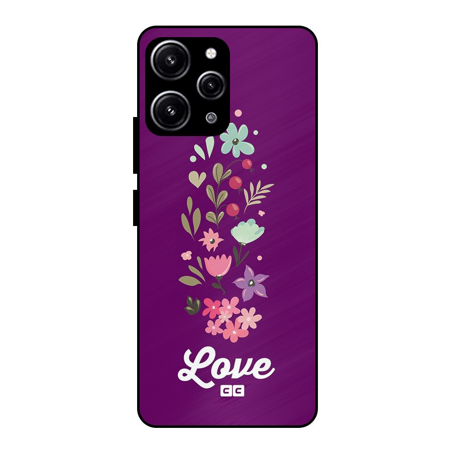 Floral Love Glass Back Case for Redmi 12 4G