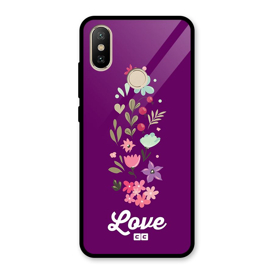 Floral Love Glass Back Case for Redmi A2