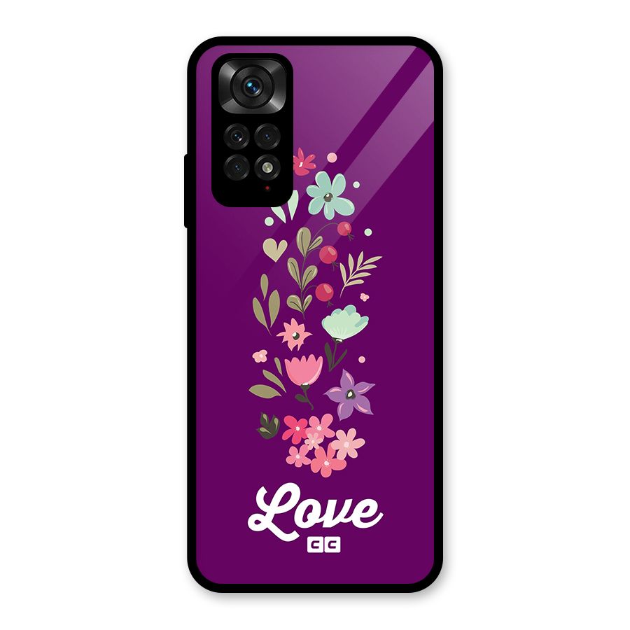Floral Love Glass Back Case for Redmi Note 11S