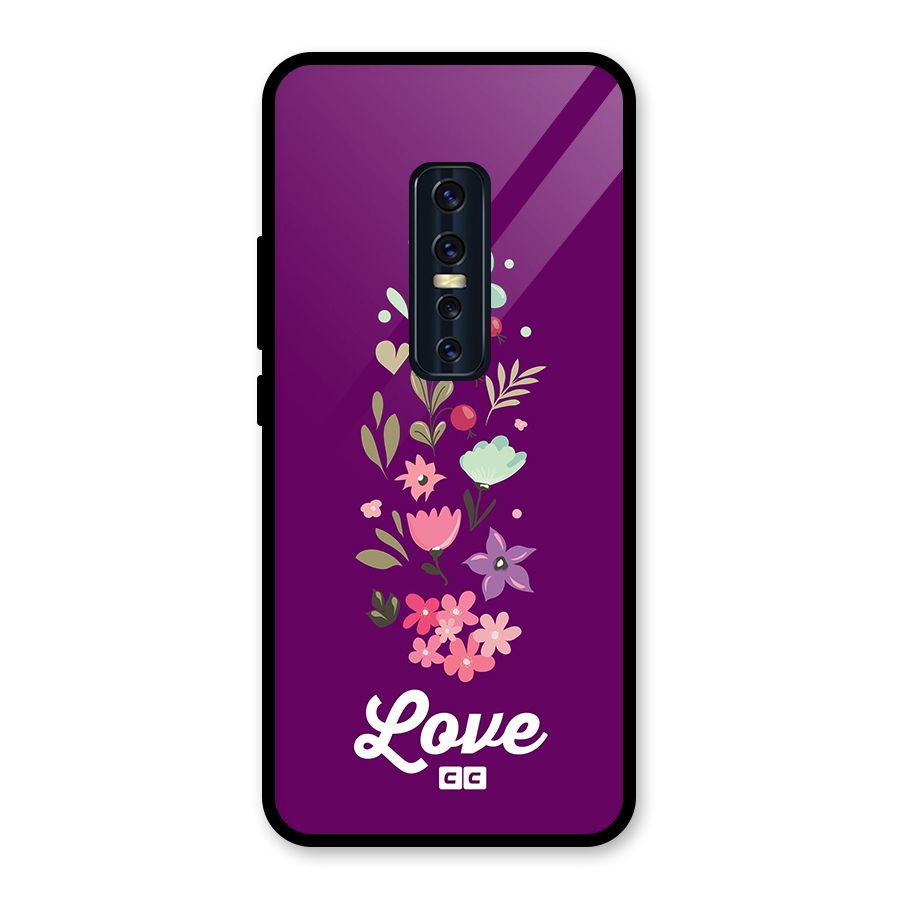 Floral Love Glass Back Case for Vivo V17 Pro