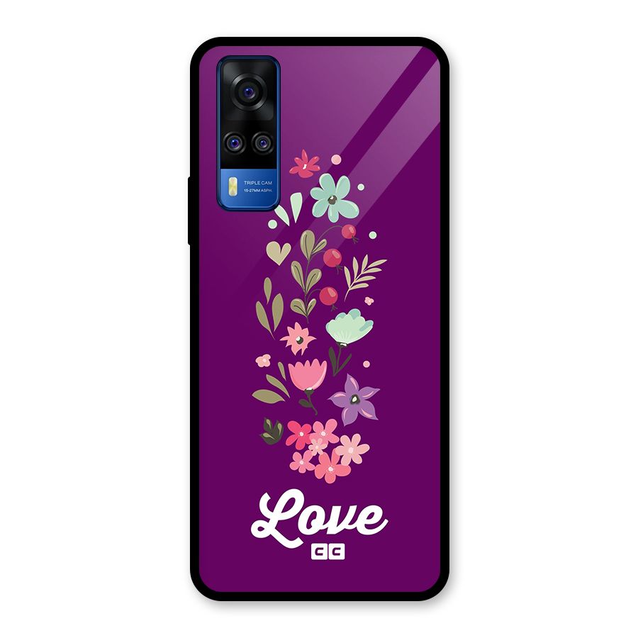 Floral Love Glass Back Case for Vivo Y31