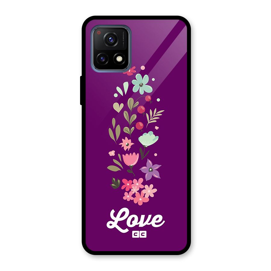 Floral Love Glass Back Case for Vivo Y72 5G