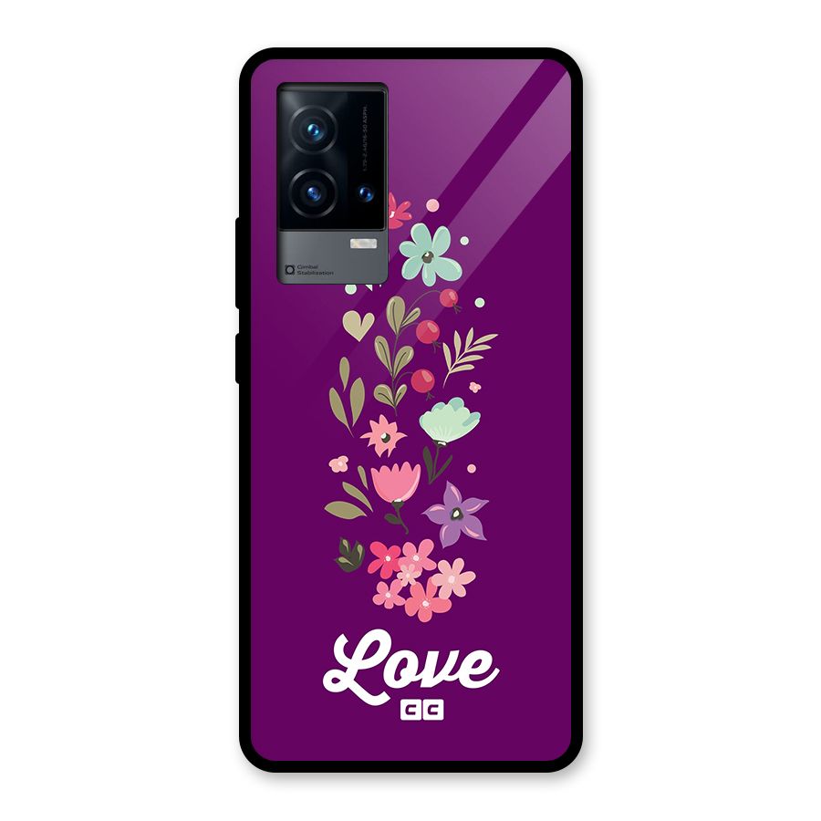 Floral Love Glass Back Case for iQOO 9 5G