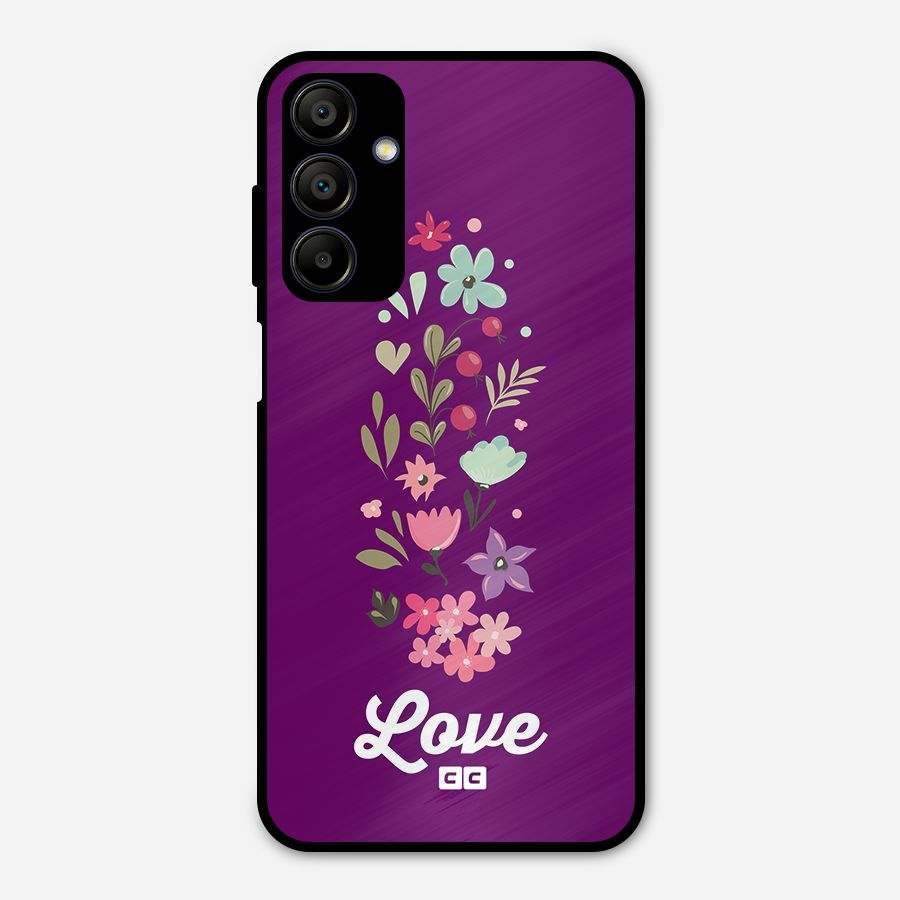 Floral Love Metal Back Case for Galaxy A15 5G