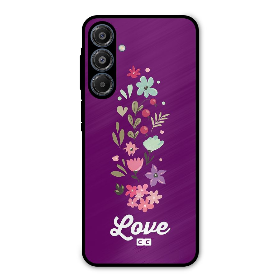 Floral Love Metal Back Case for Galaxy A16 5G