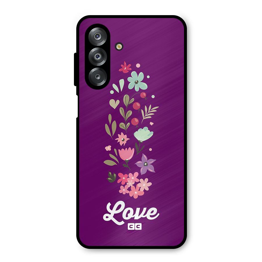 Floral Love Metal Back Case for Galaxy A26