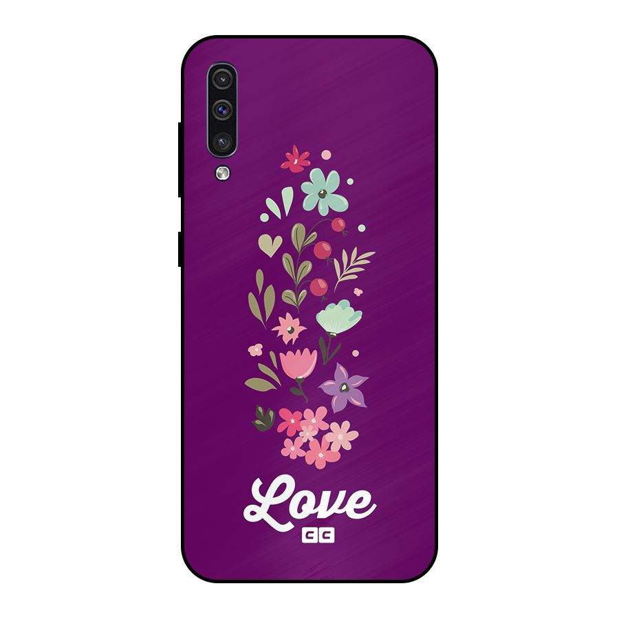 Floral Love Metal Back Case for Galaxy A30s