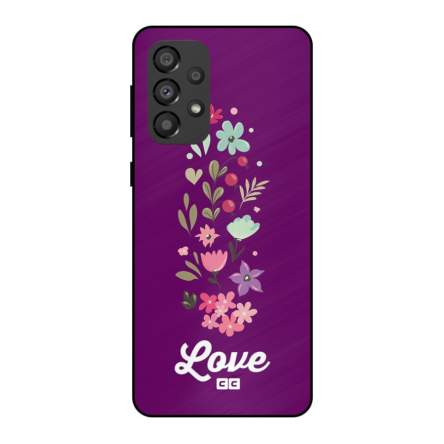 Floral Love Metal Back Case for Galaxy A33 5G