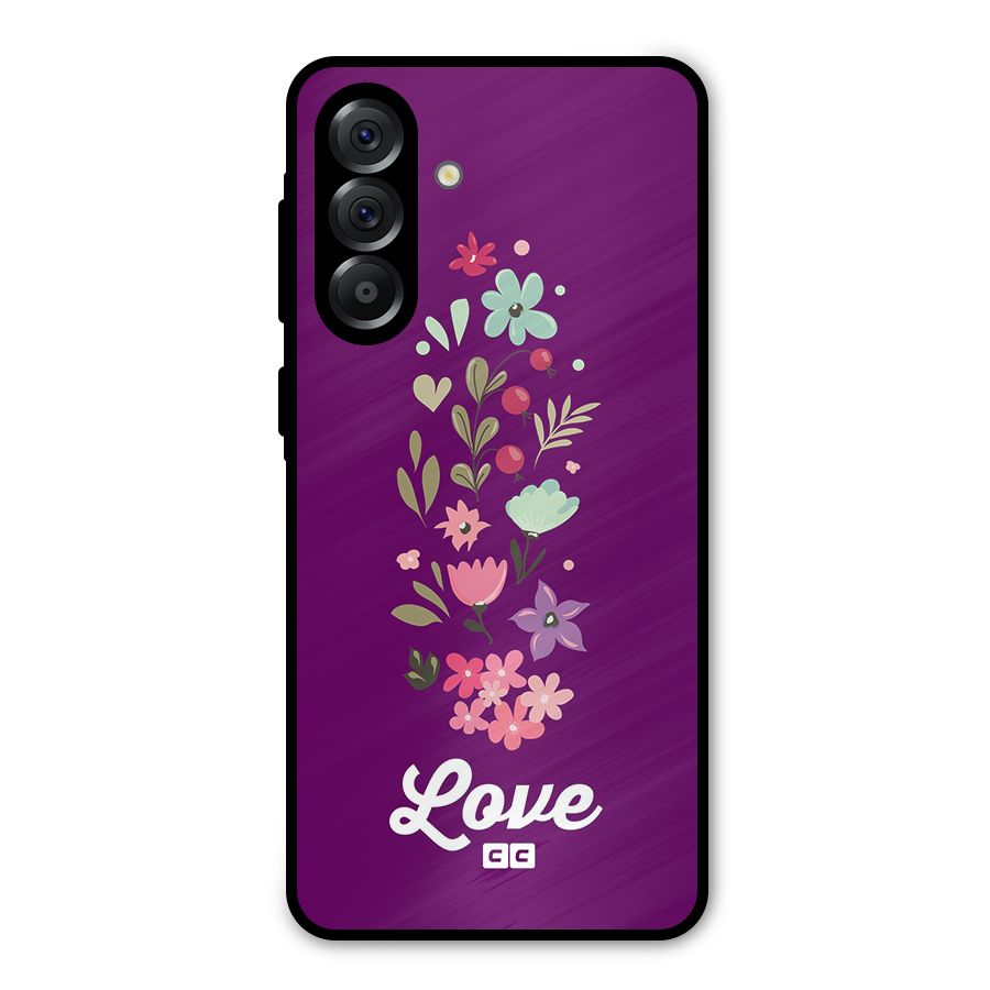 Floral Love Metal Back Case for Galaxy A36