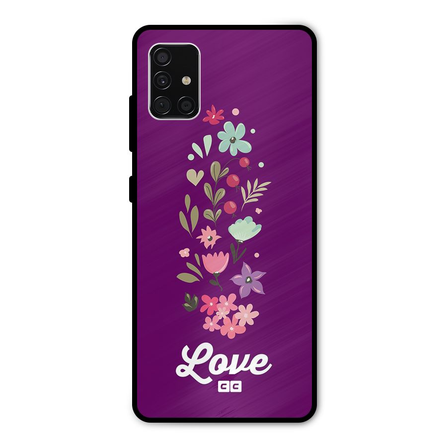 Floral Love Metal Back Case for Galaxy A51