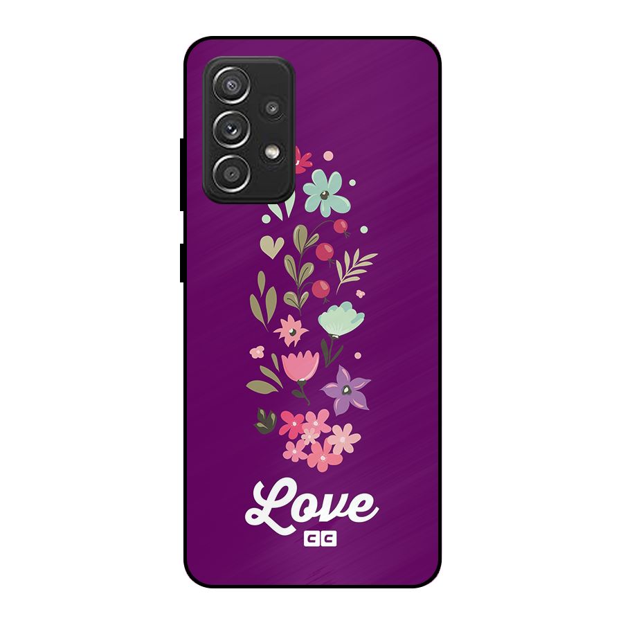 Floral Love Metal Back Case for Galaxy A52s 5G