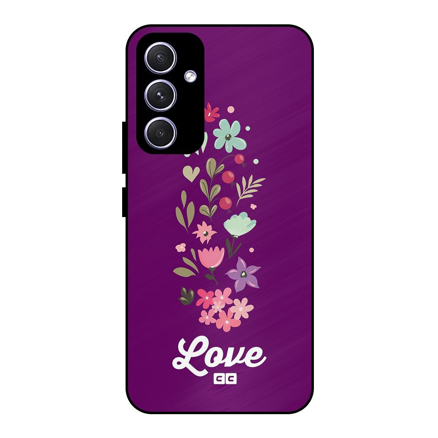 Floral Love Metal Back Case for Galaxy A54