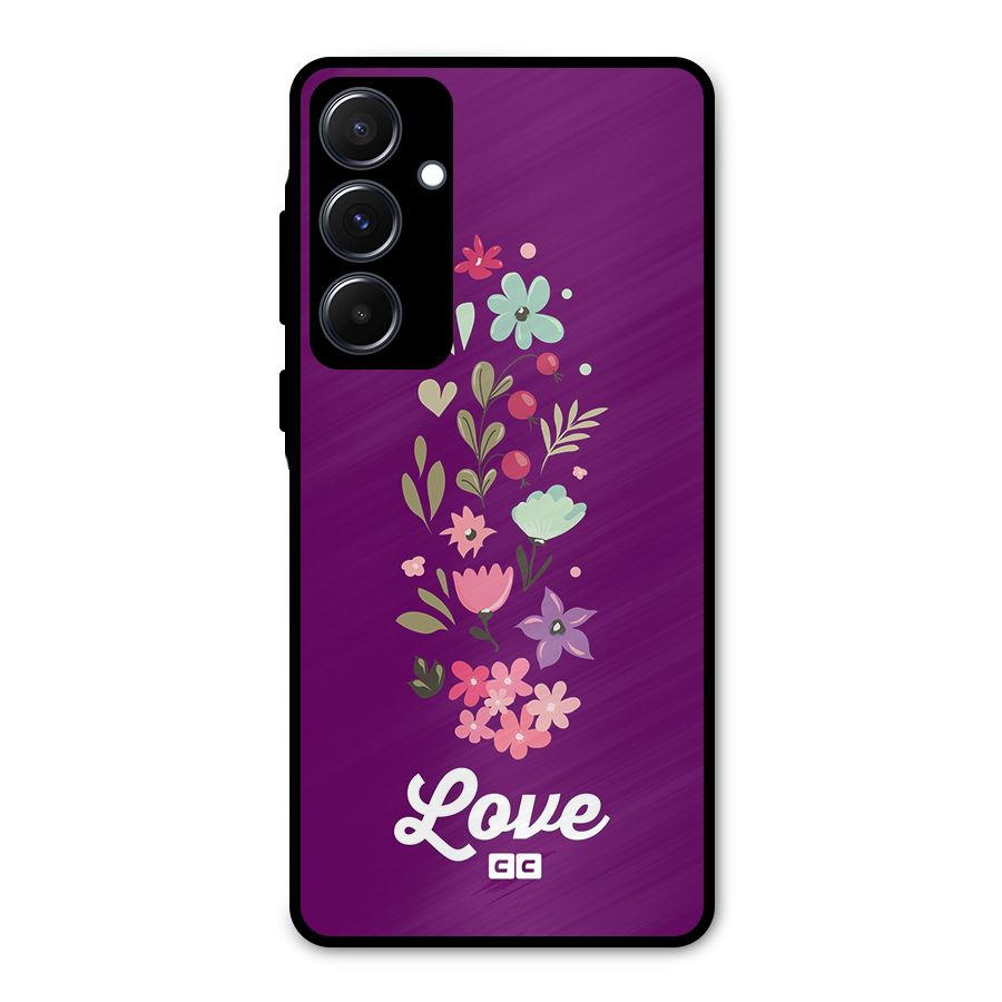 Floral Love Metal Back Case for Galaxy A55