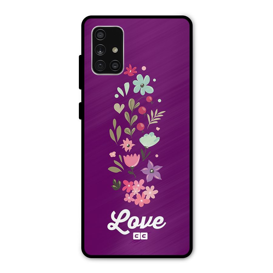 Floral Love Metal Back Case for Galaxy A71